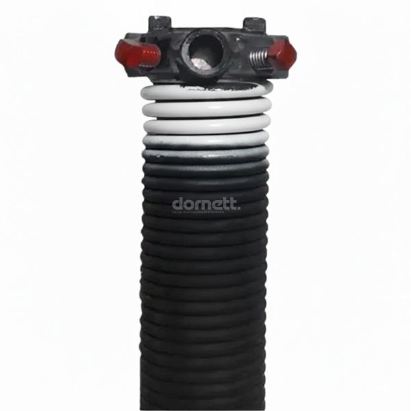 White Spring Torsion - 0.218 Wire x 1.75 in, D x 31 in. L - Left (Black Cone)