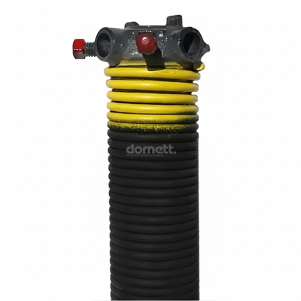 Yellow Spring Torsion - 0.207 in. Wire x 1.75 in. D x 24 in. L- Left (Black Cone)
