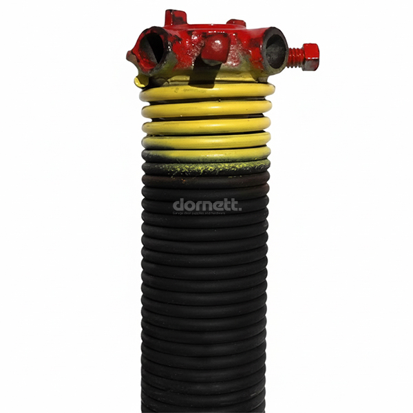 Yellow Spring Torsion - 0.207 in. Wire x 1.75 in. D x 24 In. L - Right (Red Cone)