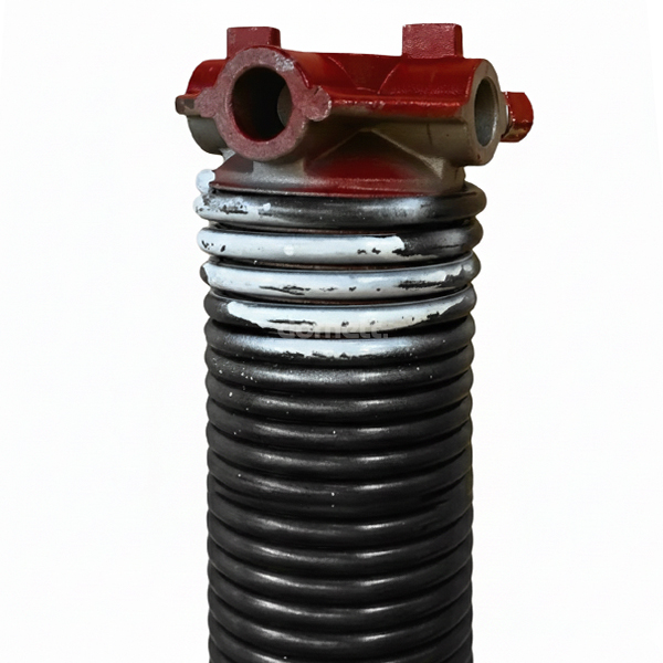 White Spring Torsion - 0.218 Wire x 2 in. D x 26 in. L - Right (Red Cone)